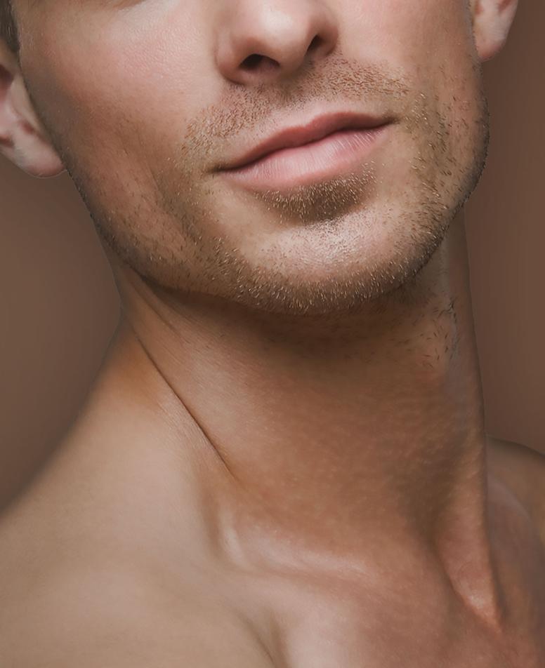 Close-up of a bearded man's face