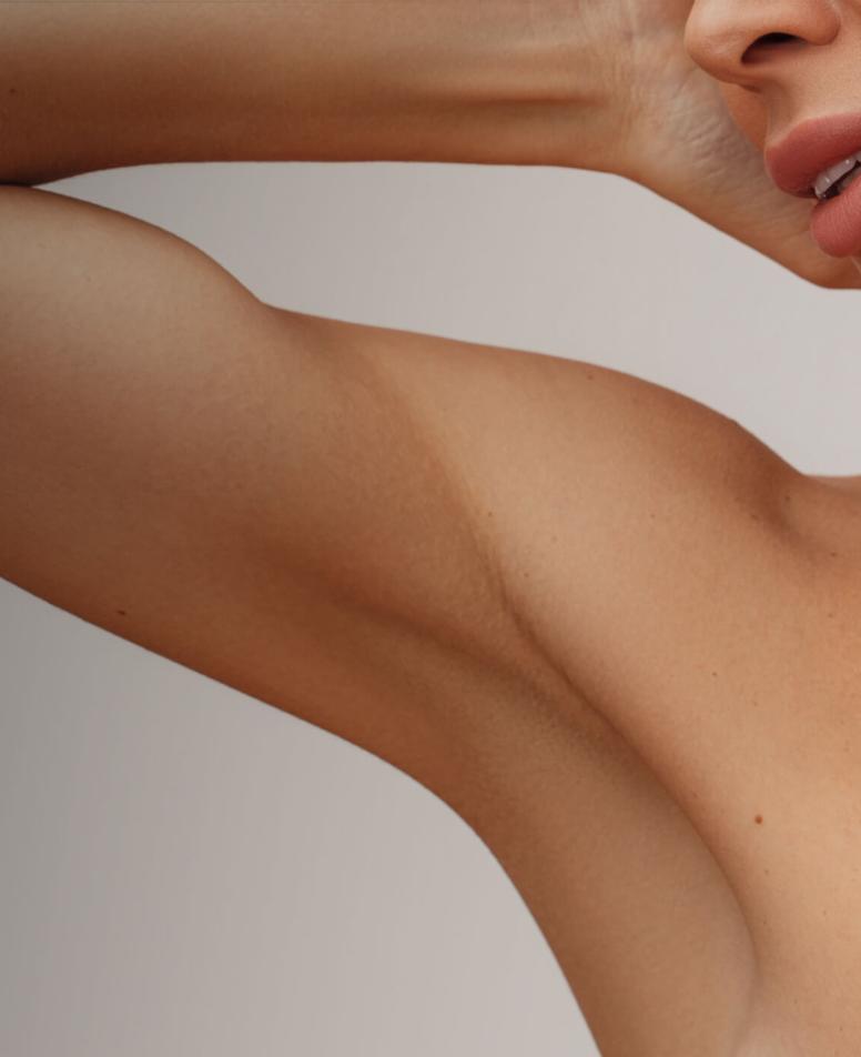 Close-up of a woman's armpit