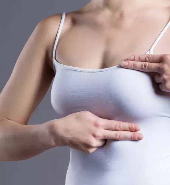 Close-up of a woman's breast